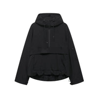 Womens Y2K Solid Hooded Pullover Waterproof Jacket Coat — vista frontale
