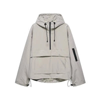 Womens Y2K Solid Hooded Pullover Waterproof Jacket Coat — vista posteriore