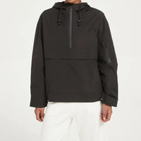 Womens Y2K Solid Hooded Pullover Waterproof Jacket Coat — dettaglio della stampa