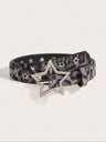Womens Y2K Star Studded Faux Diamond Belt