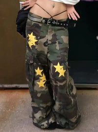 Womens Y2K Tomboy Vintage Baggy Camouflage Cargo Jeans — in alternativa
