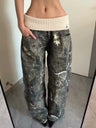 Y2 Retro Camouflage Low Rise Bootcut Jeans