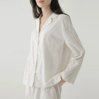 100% Cotton Jacquard White Two Piece Set Pyjamas — dettaglio della stampa