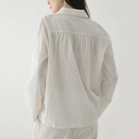 100% Cotton Jacquard White Two Piece Set Pyjamas — in alternativa