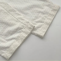100% Cotton Jacquard White Two Piece Set Pyjamas — vista laterale