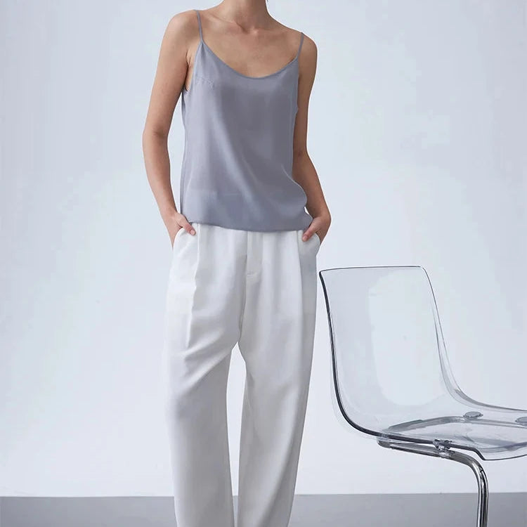 100% Mulberry Silk Camisole Top — vista laterale