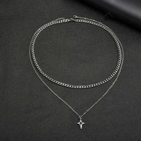 2 Piece Layered Star And Cuban Necklace Chain — dettaglio della stampa