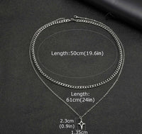 2 Piece Layered Star And Cuban Necklace Chain — in alternativa