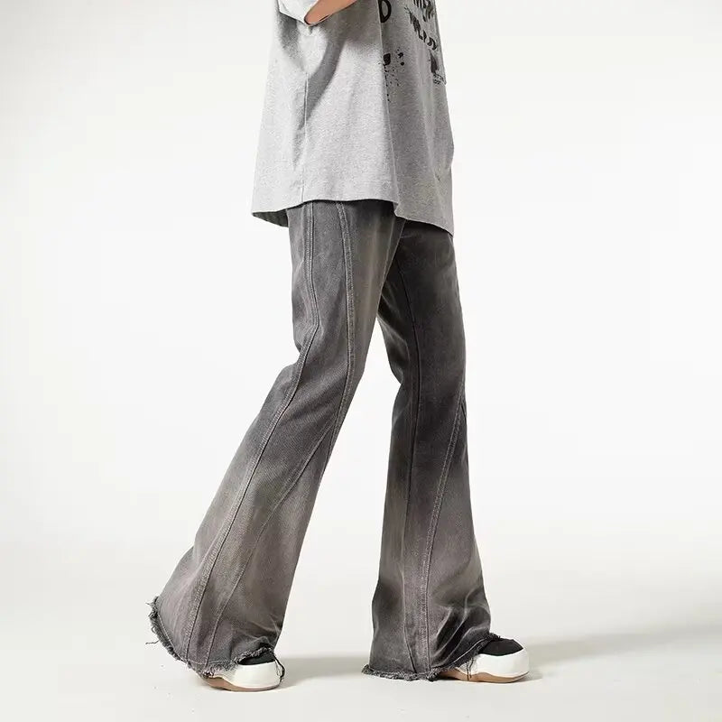 2000S Vintage Grey Baggy Flared Jeans — dettaglio della stampa