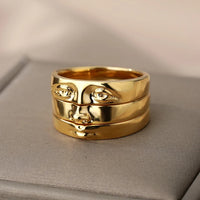 3 Piece Set Vintage Aesthetic Portrait Ring — dettaglio