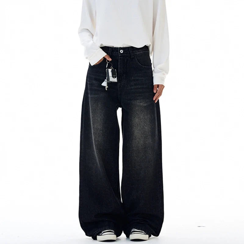 77 Star Patchwork Embroidered Baggy Jeans — vista frontale