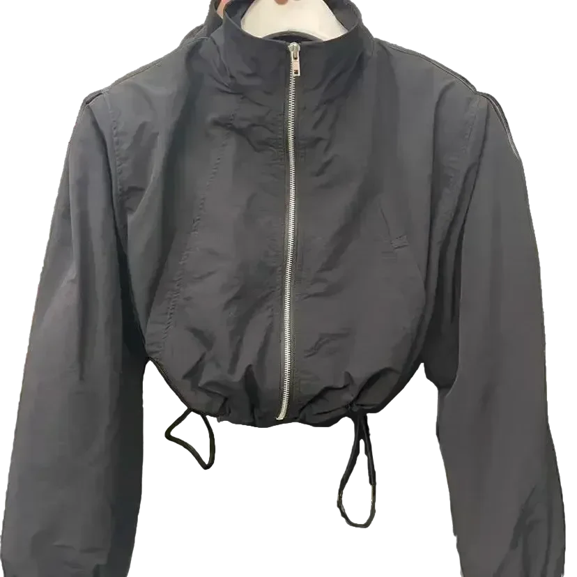 90s Style Vintage Cropped Windbreaker Jacket — dettaglio