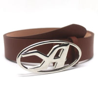A D Buckle Letter Snap Leather Belt — dettaglio del tessuto