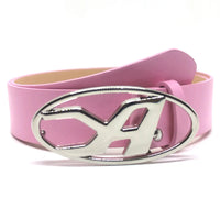 A D Buckle Letter Snap Leather Belt — vista completa