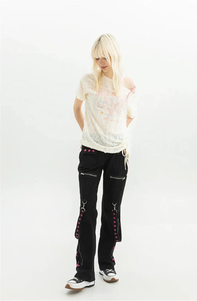 Accessorised Baggy Cargo Jeans — dettaglio