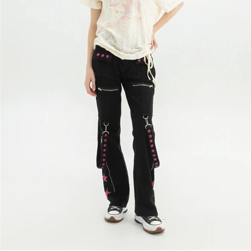 Accessorised Baggy Cargo Jeans — vista frontale