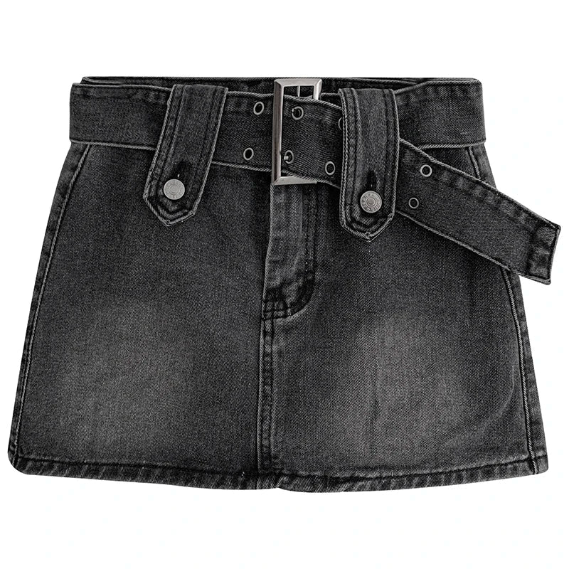 Acubi Denim Dark Mini Skirt — vista frontale