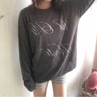 Aesthetic Letter Print Graphic Long Sleeve Top — vista posteriore