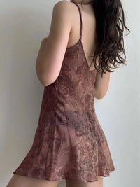 Aesthetic Plant Side Split Mini Dress — vista completa