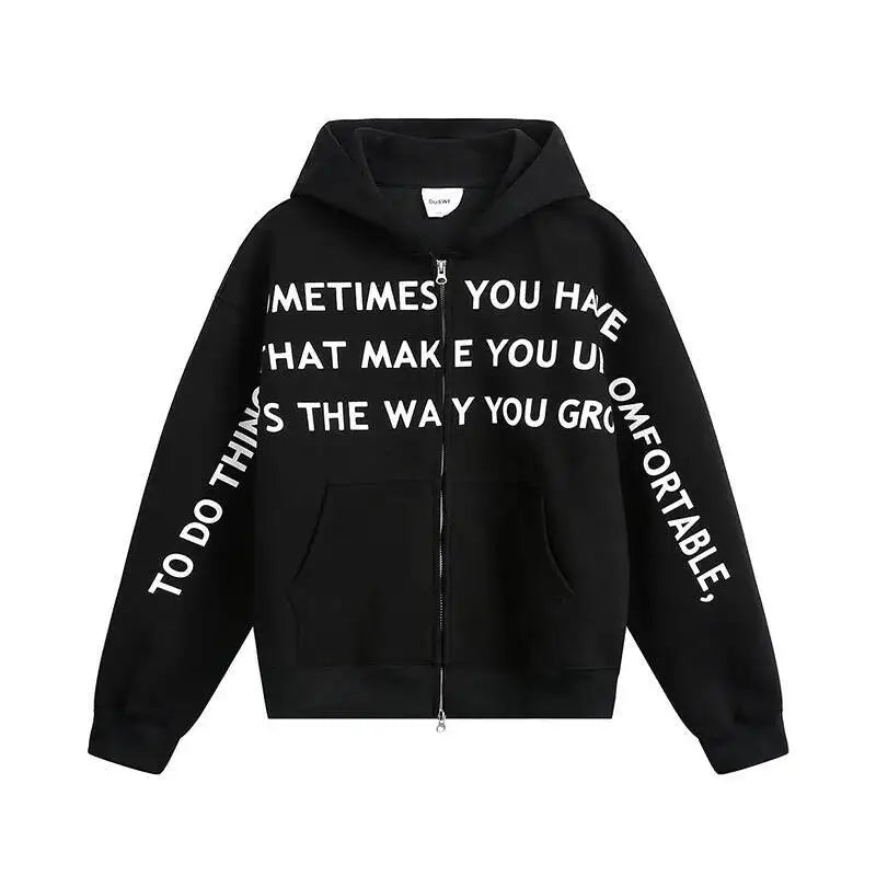 Affirmation Graphic Text Zip Up Hoodie — in alternativa