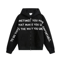 Affirmation Graphic Text Zip Up Hoodie — in alternativa