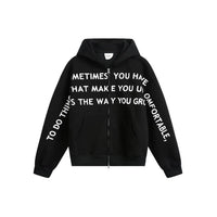 Affirmation Graphic Text Zip Up Hoodie — vista frontale