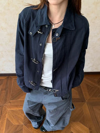 Airplane Button Collared Jacket — vista laterale