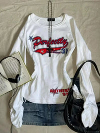American Retro Grunge Long Sleeve Top — vista frontale