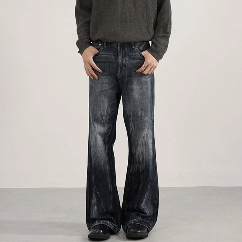 American Style 00s Washed Denim Bootcut Jeans — dettaglio della stampa