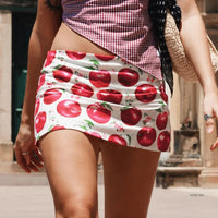 Apple Fruit Print Mini Skirt — vista posteriore
