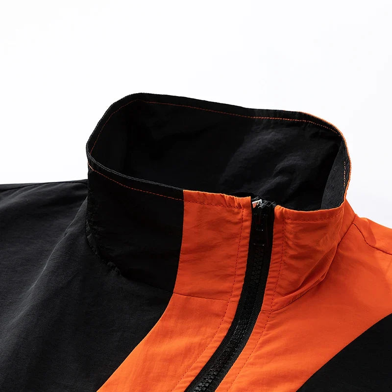 Athleisure Irregular Zip Shell Windbreaker Jacket — vista posteriore