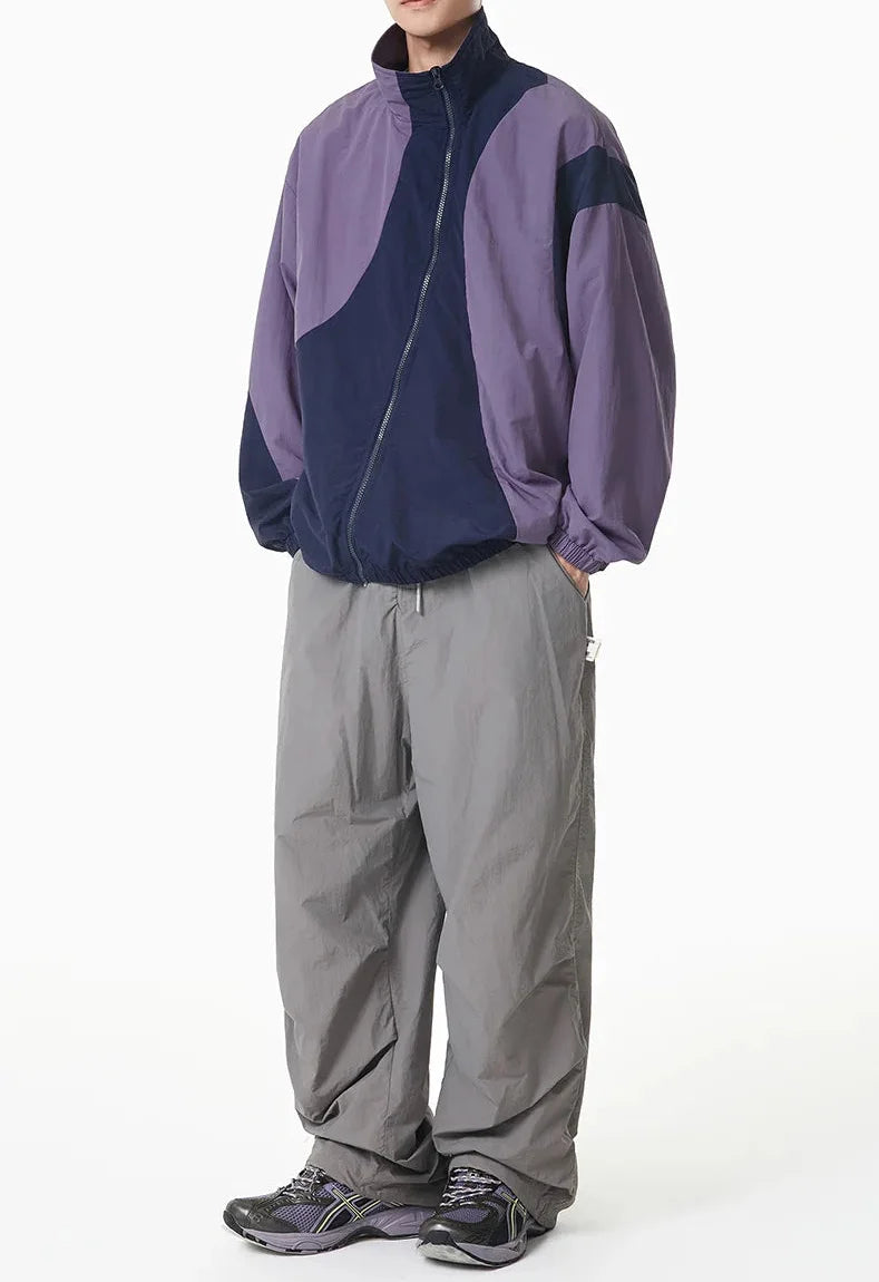 Athleisure Irregular Zip Shell Windbreaker Jacket — dettaglio del tessuto