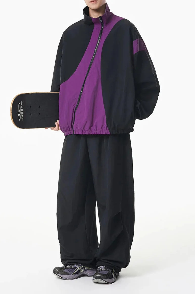 Athleisure Irregular Zip Shell Windbreaker Jacket — vista completa