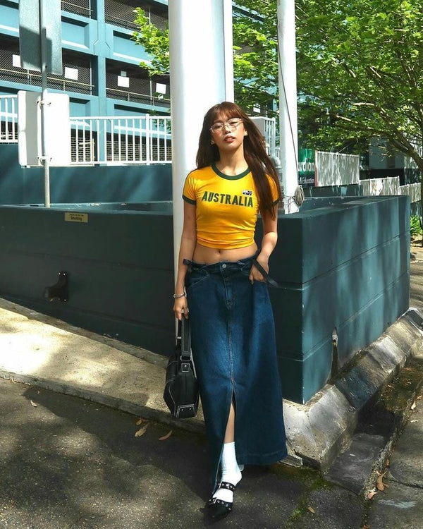 Australia Crop Top Yellow
