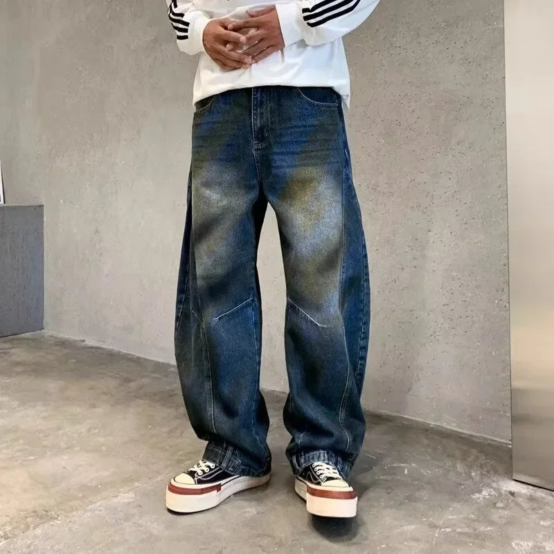 Autumn Graffiti Painted Wide Leg Baggy Jeans — in alternativa