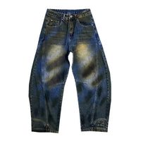 Autumn Graffiti Painted Wide Leg Baggy Jeans — vista laterale