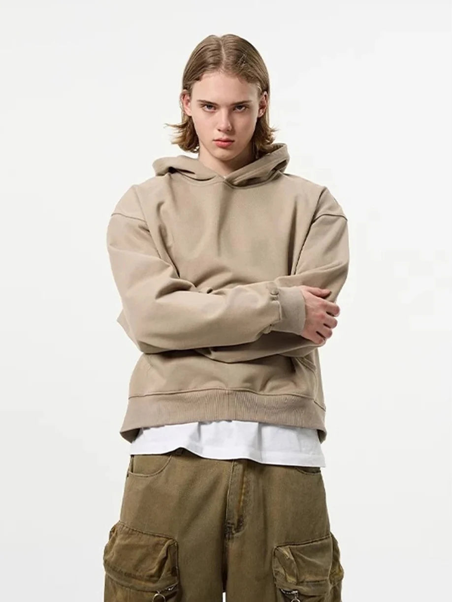 Autumnal Drop Shoulder Plain Hoodie — in alternativa