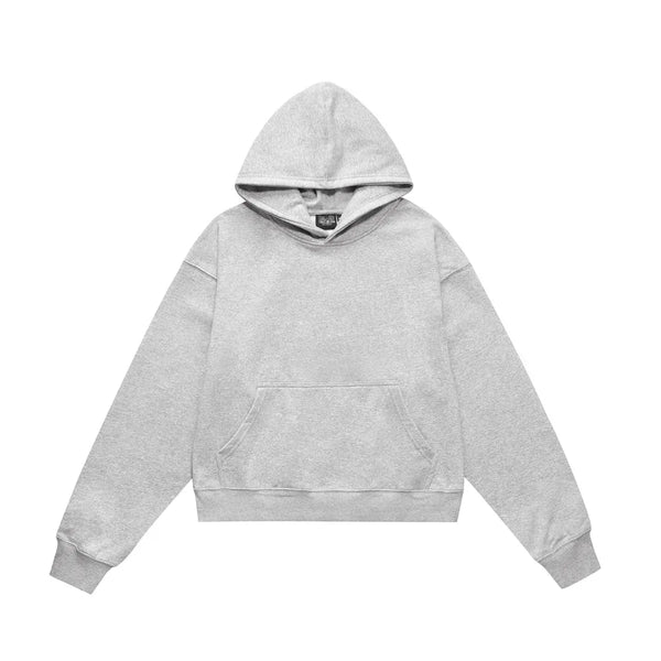 Autumnal Drop Shoulder Plain Hoodie — vista frontale