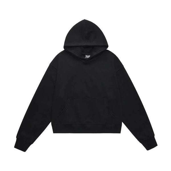 Y2K Autumnal Drop Shoulder Plain Hoodie