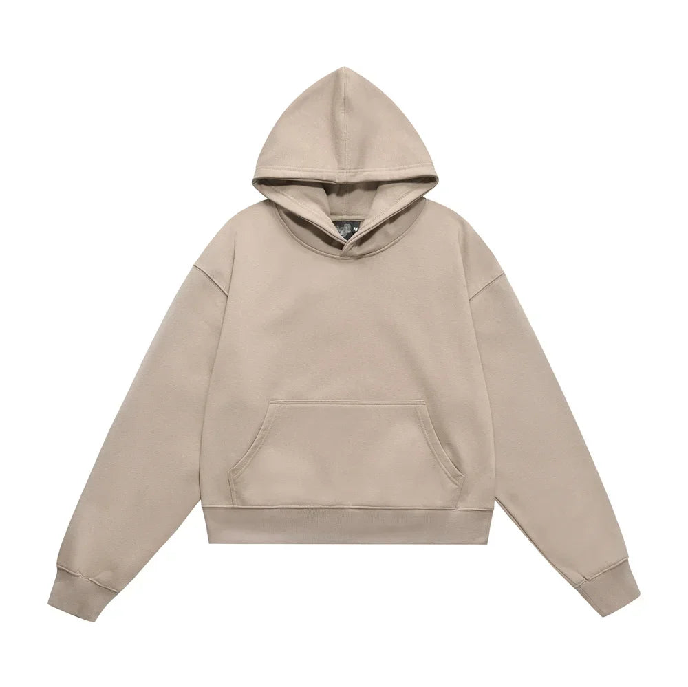 Autumnal Drop Shoulder Plain Hoodie — dettaglio