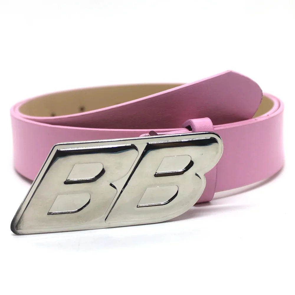 BB Buckle Leather Belt — vista frontale