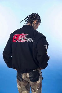 BK Embroidered Crew Moto Jacket — dettaglio della stampa