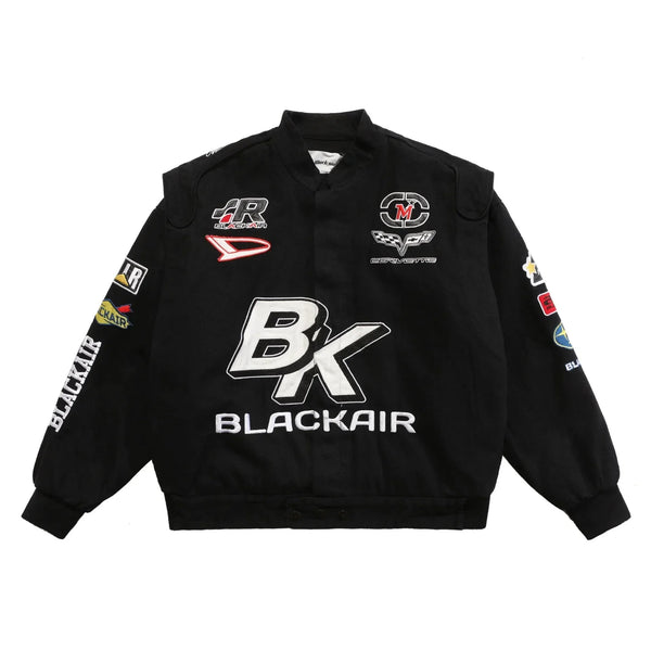 BK Embroidered Crew Moto Jacket — vista frontale