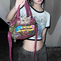 Babes Cat Leather Handbag — dettaglio della stampa