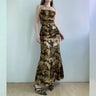 Y2K Backless Floral Maxi Dress