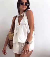 Backless Halter Low Cut Cami Top — in alternativa