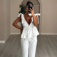 Backless Halter Low Cut Cami Top — dettaglio