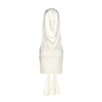 Backless Hooded Cropped Halter Top — dettaglio del tessuto