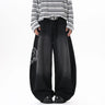 Y2K Baggy Black Accessorised Embroidered Jeans