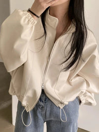 Baggy Black Leather Jacket — vista frontale